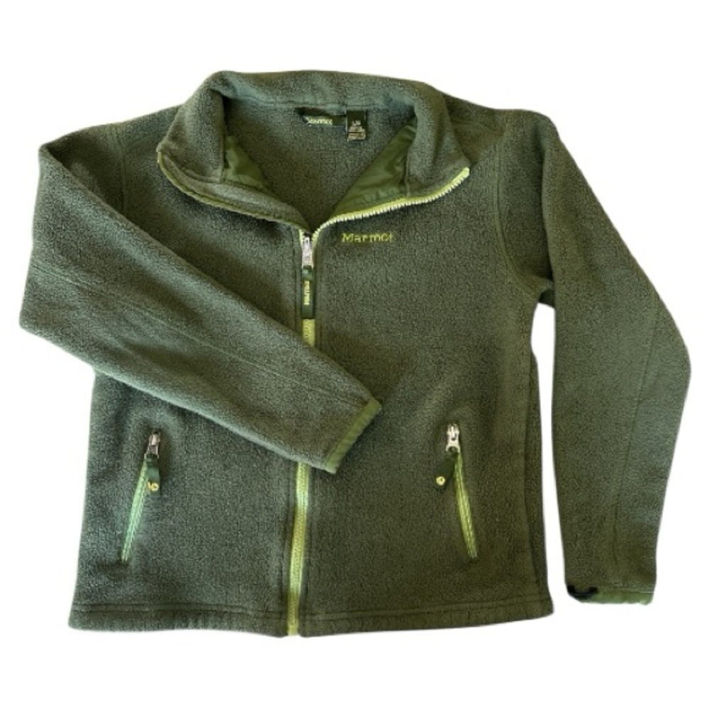 Marmot Kids Olive Green Fleece Jacket | Size Large Great used